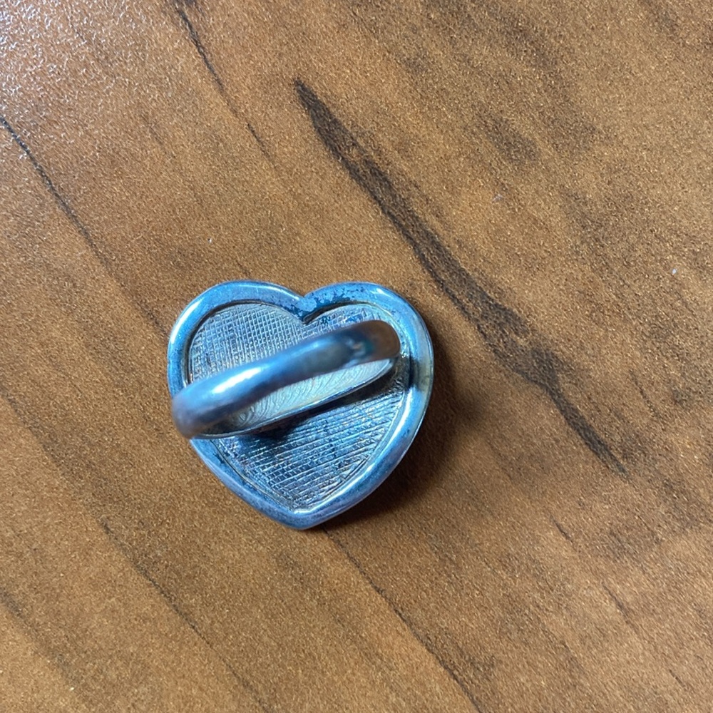 Size 7 Heart Ring 925 Thin Wavy Statement Jewelry… - image 3